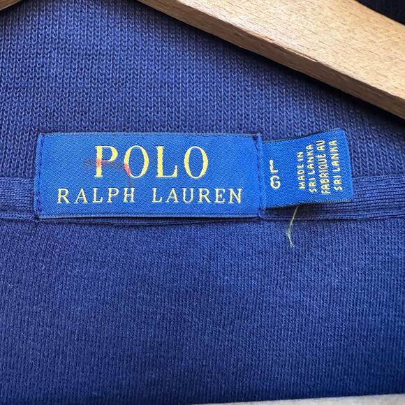 Polo Ralph Lauren Navy Cotton Quarter Zip Pullover Sweater Men’s L - Picture 2 of 5